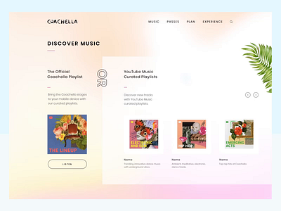 Coachella Website Menu animations design discover dropdown experience gradient hover interaction menu motion navigation ui ux web website