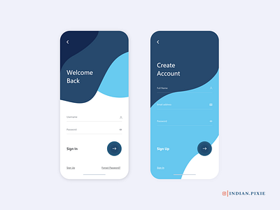 Sign In & Up Screens - Flat Design flat design minimal design mobile ui sign in screen signup screen uiuxdesign uiuxdesigner user experience user inteface xd