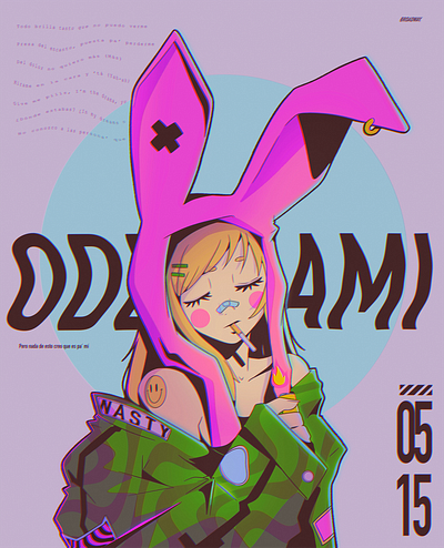 Odd Mami abstract anime illustration ipad pro poster texture