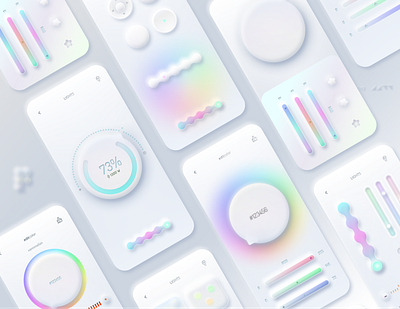 Neumorphic new trend rainbow UI design 🌈🦄 design figma minimalist mobile neumorph neumorphic neumorphism new soft ui