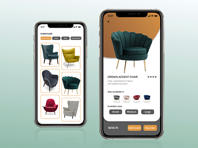 Just furniture app design minimal typography ui