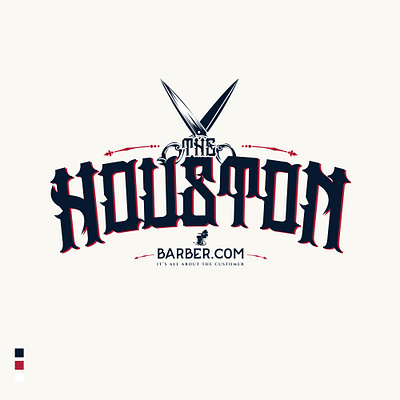 THB5 01 barber blue house logo houston red scissors