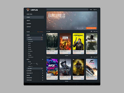 Game Store UI (Contest) adobe xd challenge design photoshop ui ux