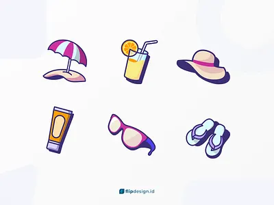 Summer Starter pack 404 error animation blue design flat icon illustration logo vector web