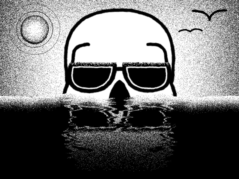 Beach Vibes - 03 aftereffects animation gif illustration island loop motion motion design motion graphics ocean skeleton skull