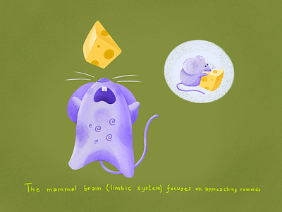 The Mouse brain character illustration kid mind mindfulness mouse neuroscience procreate science