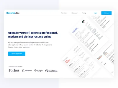 Resumedoc Landing page Hero daily design dailyui design designer designs landing page landing page design landingpage ui ux