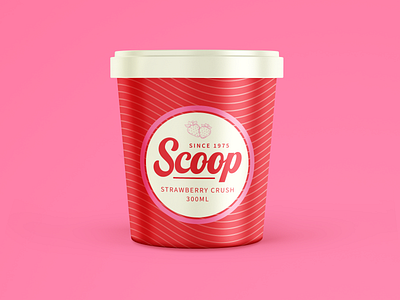 Weekly Warmup #07- Scoop branding dribbble dribbbleweeklywarmup ice cream ice cream logo illustration logomark logotype packagedesign packaging packagingdesign scoop strawberry vector weekly challenge weeklywarmup