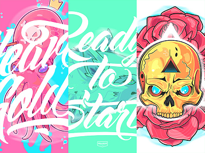 La Ruta brand branding brands color design illustration lettering logo skull typography