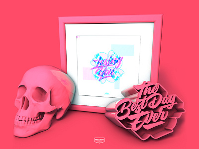 Losing You 3d cinema4d color design frame lettering skull typography