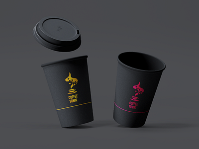 Coffee town logo coffee cup design