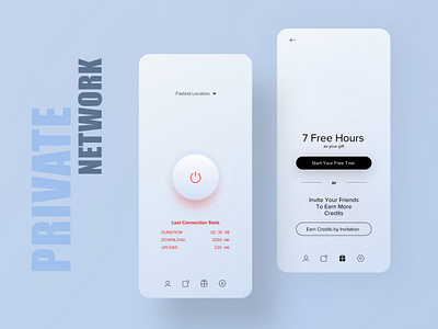 Private Network UI (Borderless Design) app borderless borderless design designs dieter rams iran less is more minimal network private ui design vpn
