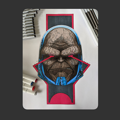 Darkseid Portrait comic art dc dccomics design drawing fanart illustration portrait villians