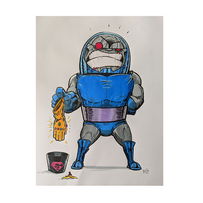 Darkseid Cleans cartoon cartoon character dc dc comics dccomics drawing humor illustration villians