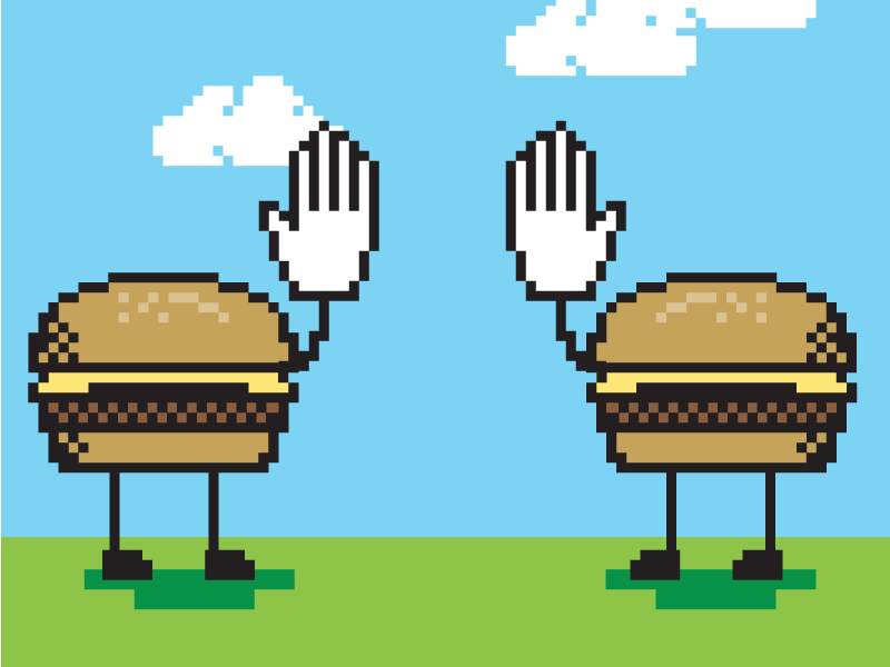 High Five burgers gif high five illustration