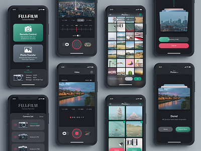 Fujifilm Camera Remote App - Dark Mode app design camera dark mode dark theme dark ui fujifilm interaction design mobile app mobile design mobile ui photo photography product design ui ui design uiux user experience user interface user interface design ux