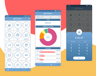 Finance Tracker Mobile App analytic android app branding budget design expenses finance finance app minimalistic mobile ui money app money management redesign spending tracker ui uiux ux uxdesign