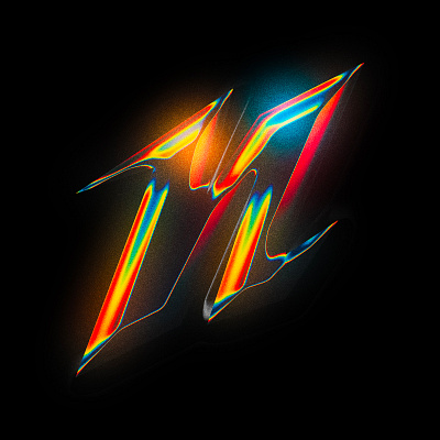 N Chrome Letter chrome type chrometype gradients graphic design illustrator photoshop retrowave typography