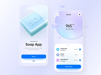 Cleaner App Concept appconcept booster clean cleaner cleaning dataoptimize ios memory mobile optimizer ui ux web