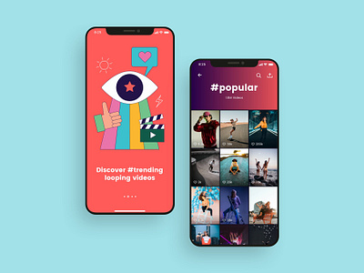 Hashtags search UI design adobe xd app design app designer app screens figma mobile mobile app mobile app ui design search search ui sketchapp ui ui design ui kit ui ux design video app video sharing app 应用 应用界面 设计