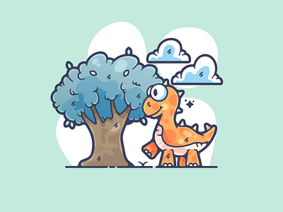 Dinosaur adobe art cartoon clean color creative designer dinosaur dribbble flat graphic graphic design illustration illustrator modern portfolio shot simple