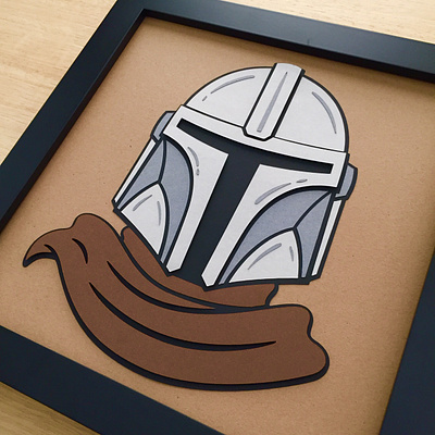 Mando Paper Art handmade illustration mandalorian mando paper art star wars