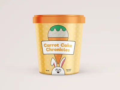 Carrot Cake Ice Cream Packaging bunny carrot cake colorful dribbbleweeklywarmup food graphic design ice cream illustration packaging