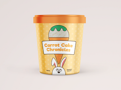 Carrot Cake Ice Cream Packaging bunny carrot cake colorful dribbbleweeklywarmup food graphic design ice cream illustration packaging