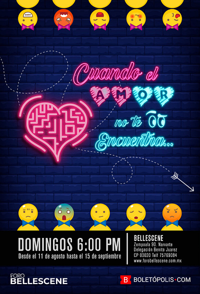 Flyer para obra de teatro "Cuando el amor no te encuentra" flyer flyer design publicity teatro