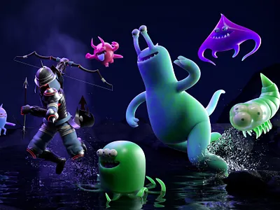 MONSTRUOS 3d c4d character illustration monster octane persona render