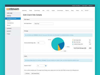 Sync247 Dashboard design ui ux web