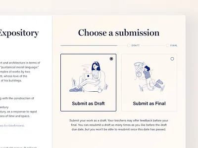 Make your choice — Assessment submission assessment cadmus illustration learning product design sketch ui