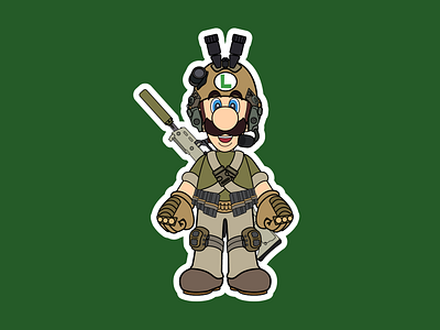 Airsoft Luigi adobe illustrator design fiverr illustration nintendo vector videogame videogames work