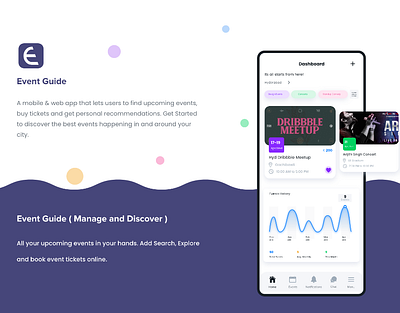 Event Guide : Manage and Discover Events app case study branding illustration interactiondesign product design ui uiux ux ux design