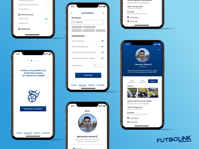 User Profile/ Settings - Futbolink Project football mobile mobile ui profile settings soccer ucd ui user ux uxdesign