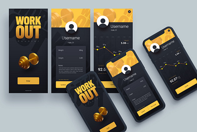 workout tracker home page art branding creative daily design graphic graphic design typography ui ux