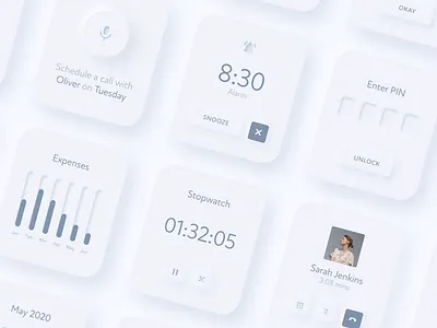 Neumorphic Watch UI app apple concept ios neumorphic neumorphism ui ux uxui watch