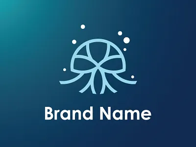 Ready-Made Logos For Sale - Jellyfish branding china design hong kong illustration logo logos minimalism ocean octopus sea squid umbrella underwater