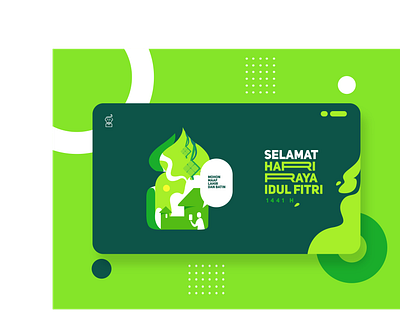 Happy Eid Mubarak 1441 H app branding coronavirus covid19 design eidmubarak flat illustration flatdesign green illustration landingpage moslem pandemic ui userinterface ux web web header website