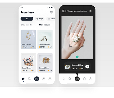 Jewellery App adobexd app design illustration minimal mydesign ui userexperience userinterface ux