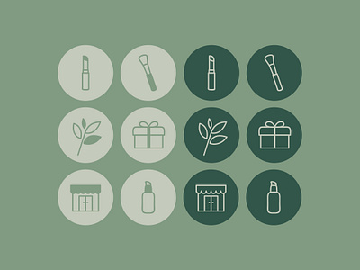 Natural Skincare & Beauty Instagram Icons flat design icons line art social media vector
