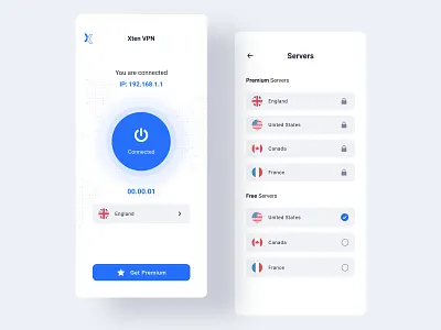 Xten VPN adobe app application behance design dribbble inspiration ios mobile trending ui ui ux design ui design ux ux design vpn