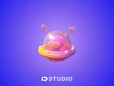 UFO of game boy 3d design game icon illustration space ufo ui universe