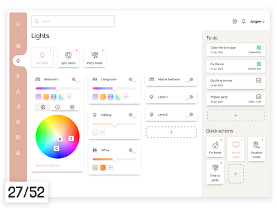 Smarthome - Lights dashboard dashboard design dashboard ui smart home smarthome ui ui ux uiux ux