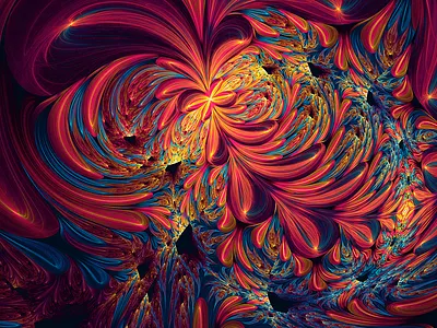 Floral vibrance explosion abstract artwork background colours floral fractals