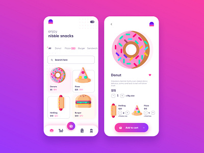 LIGHT MODE nibble mobile app UI design design design art illustration mobile mobileapp snacks ui uidesign ux uxdesign