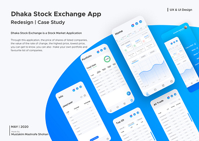 Case Study | UI/UX Design - Dhaka Stock Exchange App. app design application appstore case study figma iphonex stock app stock exchange ui uiux user experience user interface ux