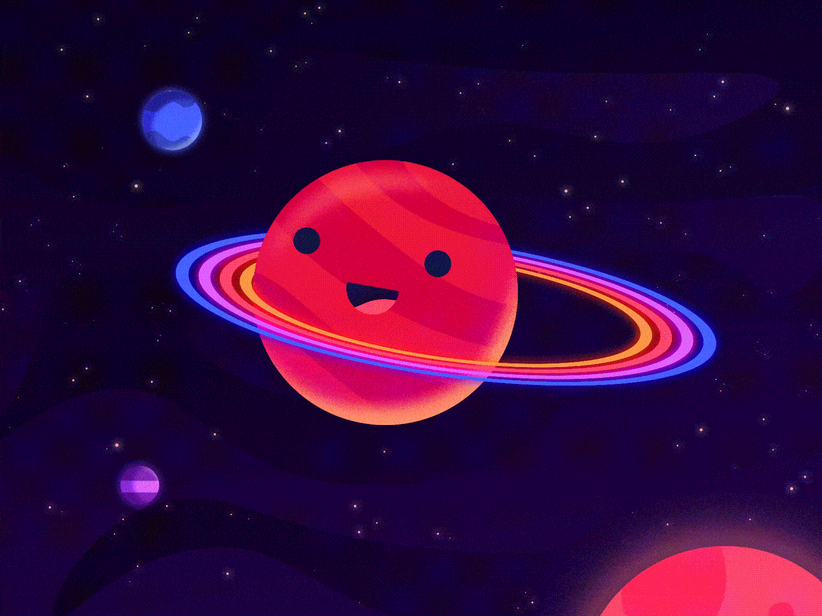 Self Isolated Hula Hoop Party hula hoop illustration motion motion graphic neon saturn space vector vector illustration