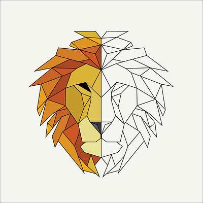 Vector Lion animal design graphisme icon illustration illustrator line line art lineart lion polygone vector vector illustration