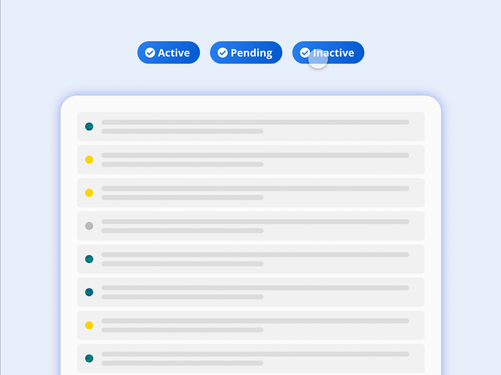 Status toggle filters filters toggle toggle button ui ui ux ui design uidesign ux ux design